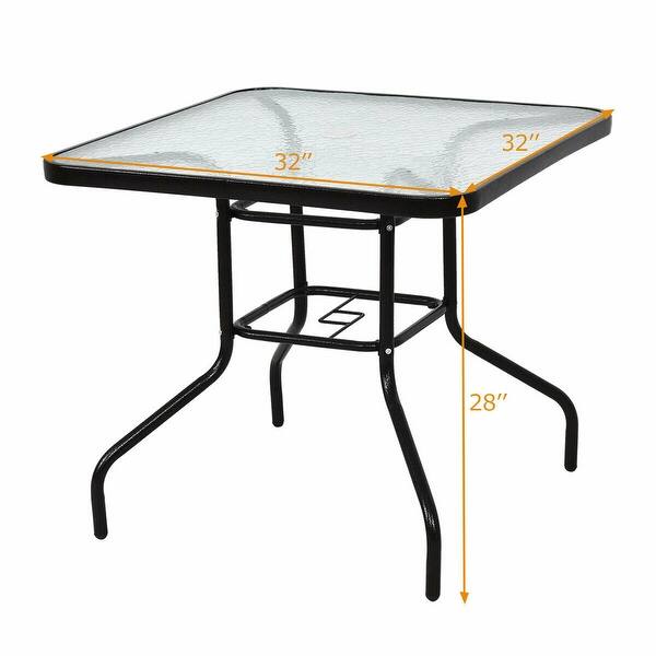 Shop Costway 32 Patio Square Table Steel Frame Dining Table
