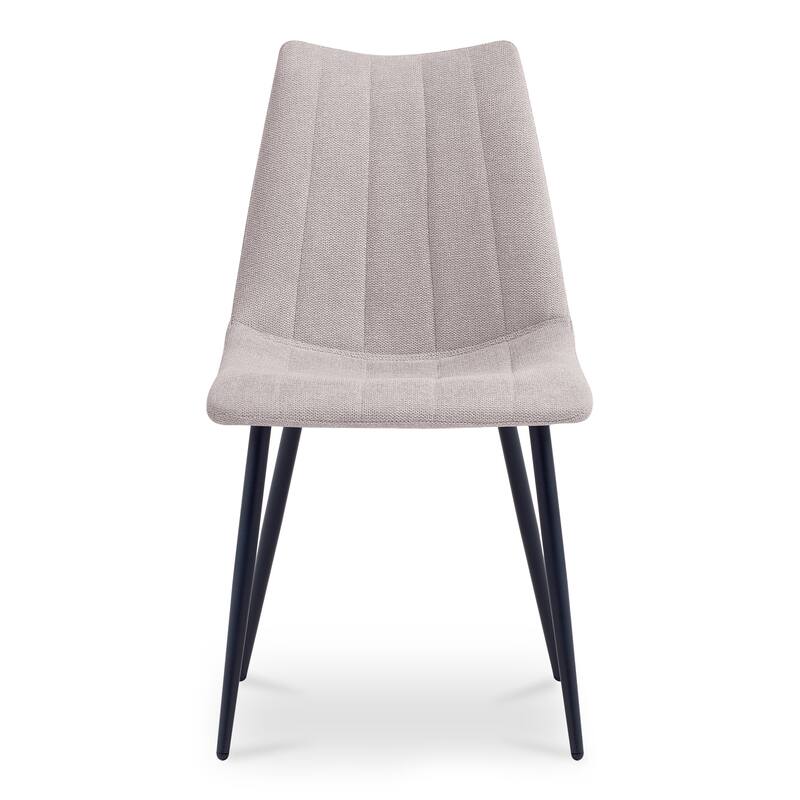 NADAAL STUDIOS Florian Dining Chair, Performance Fabric Upholstery, Vertical Stitching, Dark Grey - Set of 2