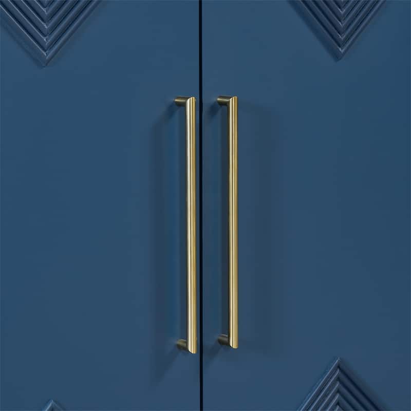 Wood 4-Door Cabinet with Metal Legs