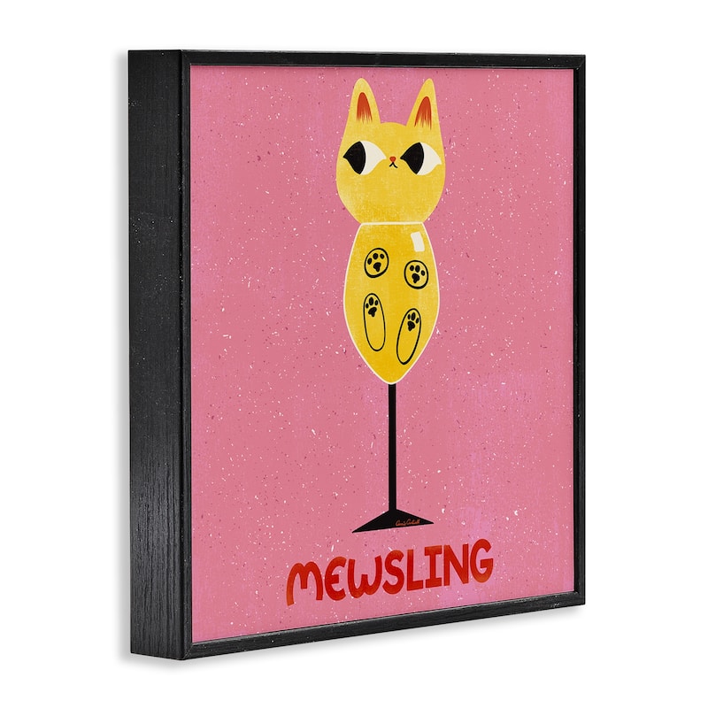 Stupell Mewsling Cat Wine Framed Giclee Art Design By Carrie Cantwell