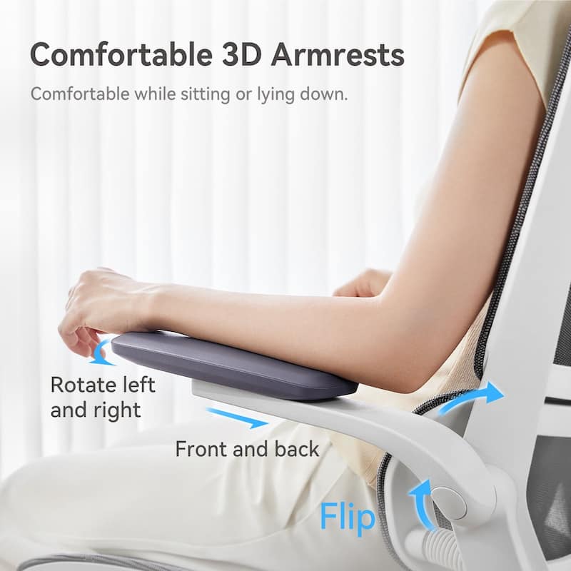 SIHOO M59AS Ergonomic Office Chair, High Back, Mesh, 3D Flip Armrests, 300lb - N/A