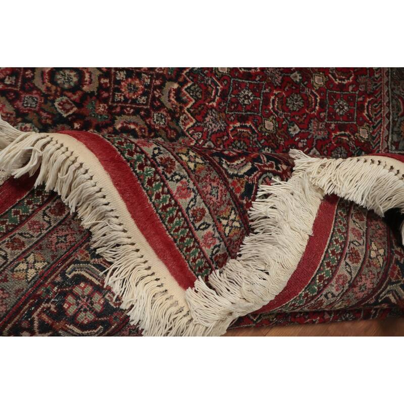 Hand Knotted Oriental 100% Wool Carpet Traditional Floral Red Tabriz-Mahi Area Rug - 10' 0'' X 7' 9''