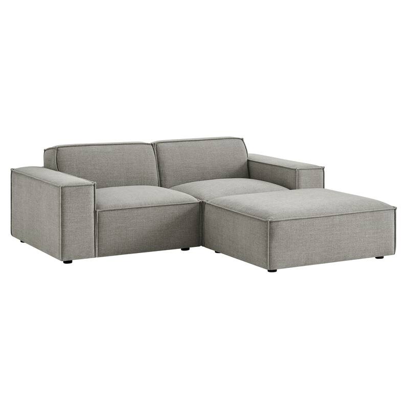 Restore 3-Piece Performance Fabric Upholstered Modular Loveseat with Ottoman