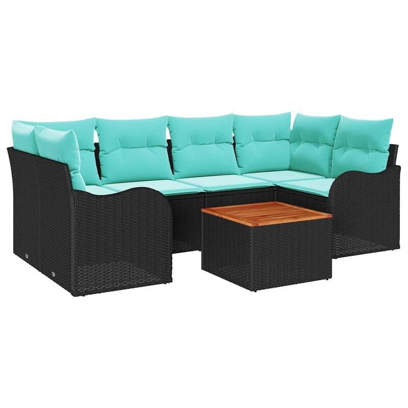 vidaXL 7 Piece Garden Sofa Set with Cushions - 92.1×48.2×27.2