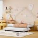 preview thumbnail 37 of 52, Metal House Bed with Twin Size Trundle, Twin/Full Size Playhouse Bed Montessori Bed with Roof Design for Kids Bedroom White - Twin