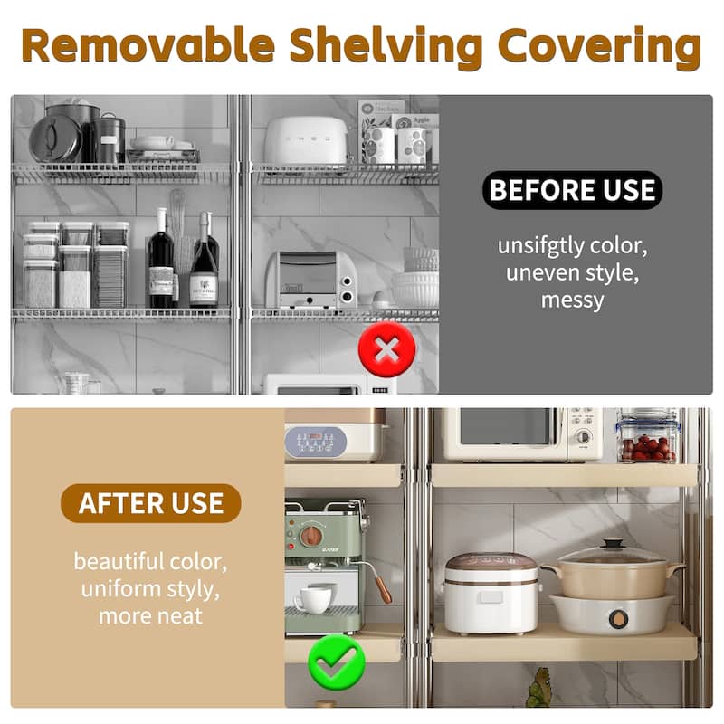 24 in 5 Pcs Wire Shelf Covers Foamed PVC Wire Rack Covers for Removable Closet (Not Wood) Pantry Shelves for Cabinet Bathroom