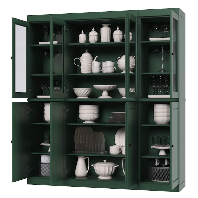 Palace Imports 100% Solid Wood 65" Kitchen China Pantry Cabinet - 65" x 71.5"