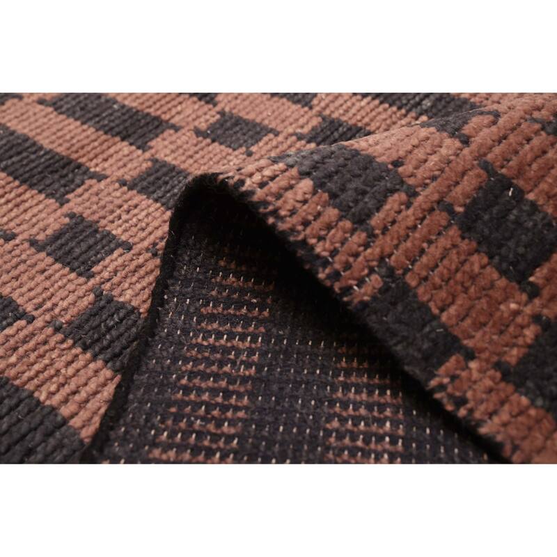 ECARPETGALLERY Hand-knotted Tangier Brown Wool Rug - 8'5 x 9'10