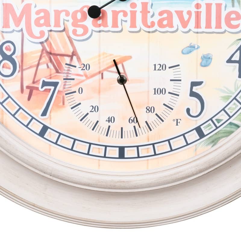 La Crosse 433-3267MVT 26.2" Outdoor Whitewash Margaritaville Clock
