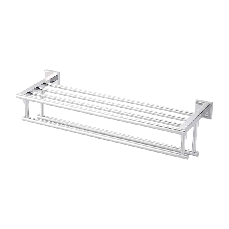 WOWOW Two Towel Holders Wall mounted Towel Rack - 24" - Polished Chrome