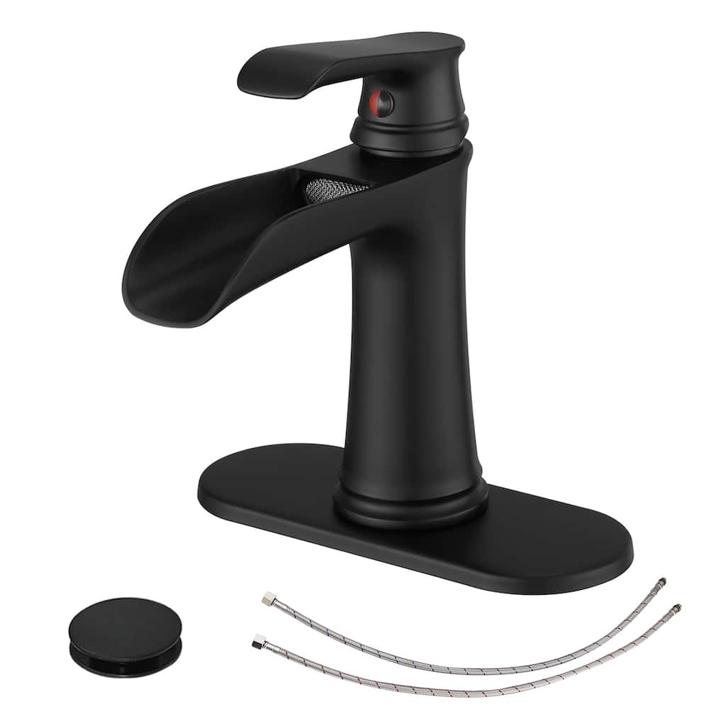 Topcraft Single Handle Waterfall Bathroom Faucet with Baseplate