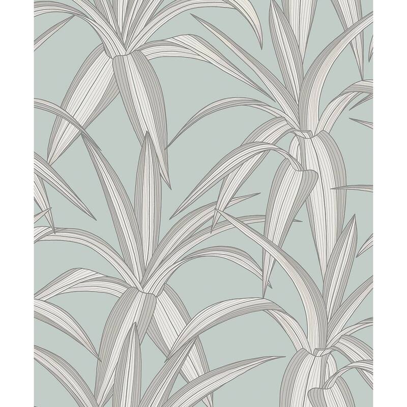 NextWall Tossed Cradle Plant Peel and Stick Wallpaper - 20.9 in. W x 18 ft. L - Blue Mist