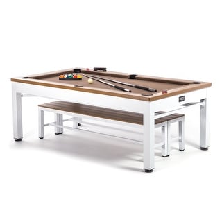 Spencer Marston Newport Outdoor Slate Pool Table 3-In-1 Includes White ...