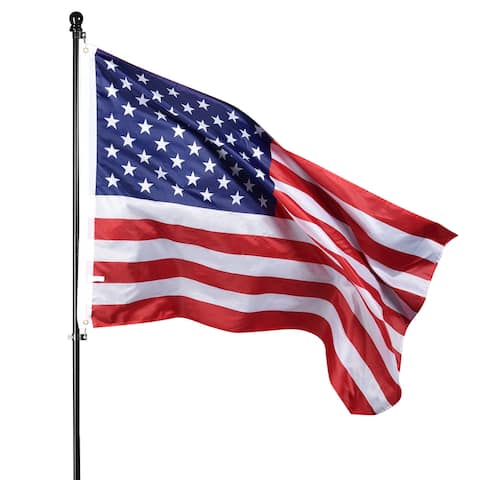 6.5Ft Al Flag Pole 3 x 5Ft US American Flag Suit for Outdoor Using
