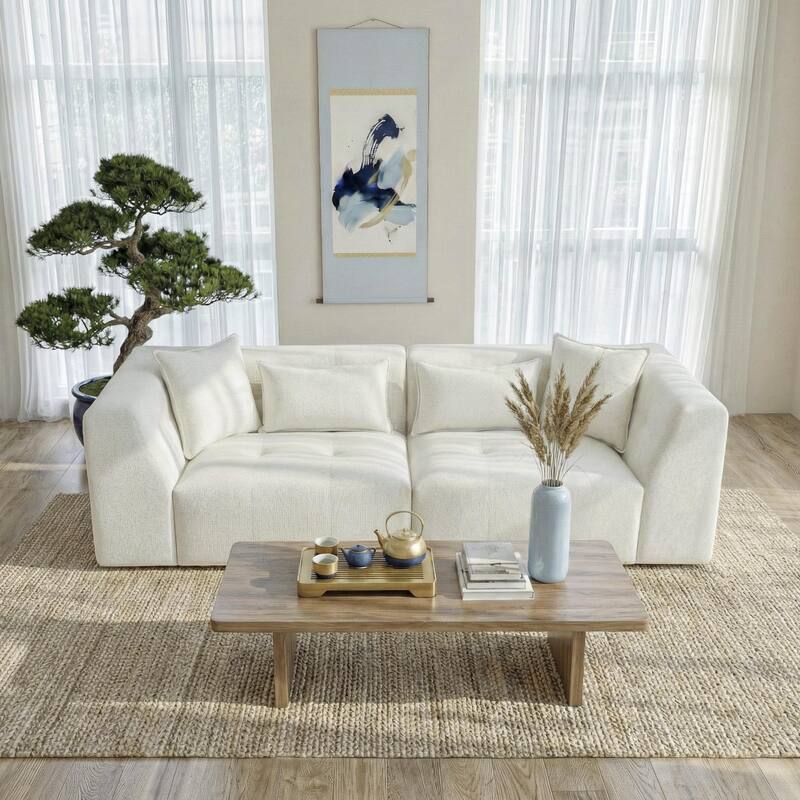 Newport Minimalist Boucle Sofa with Soft Cushions and Chic Design