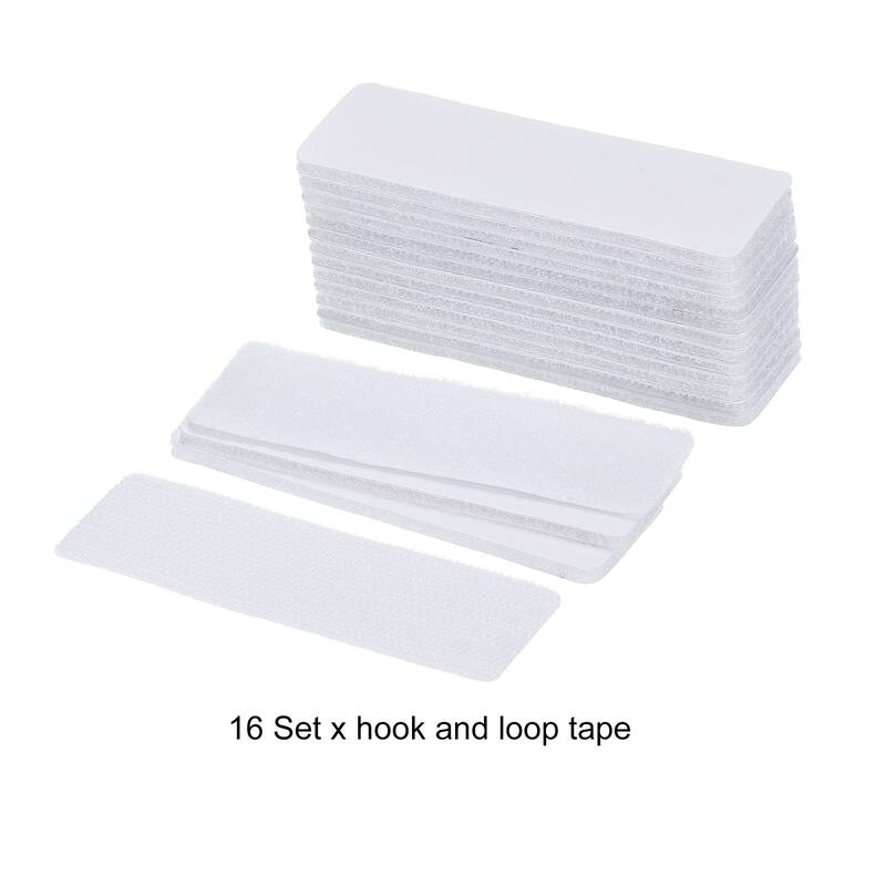 Hook and Loop Tapes Nylon Sticky Glue Self Adhesive 30mm x 100mm White 16 Set