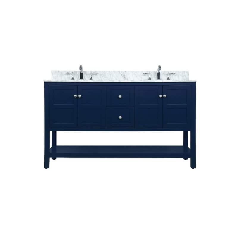 Modern 60" Double Bathroom Vanity Sink - 60"x21.5"x35"