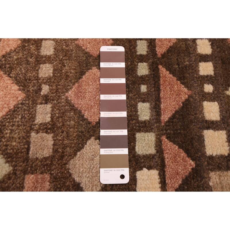 ECARPETGALLERY Hand-knotted Tangier Dark Brown Wool Rug - 8'0 x 9'11