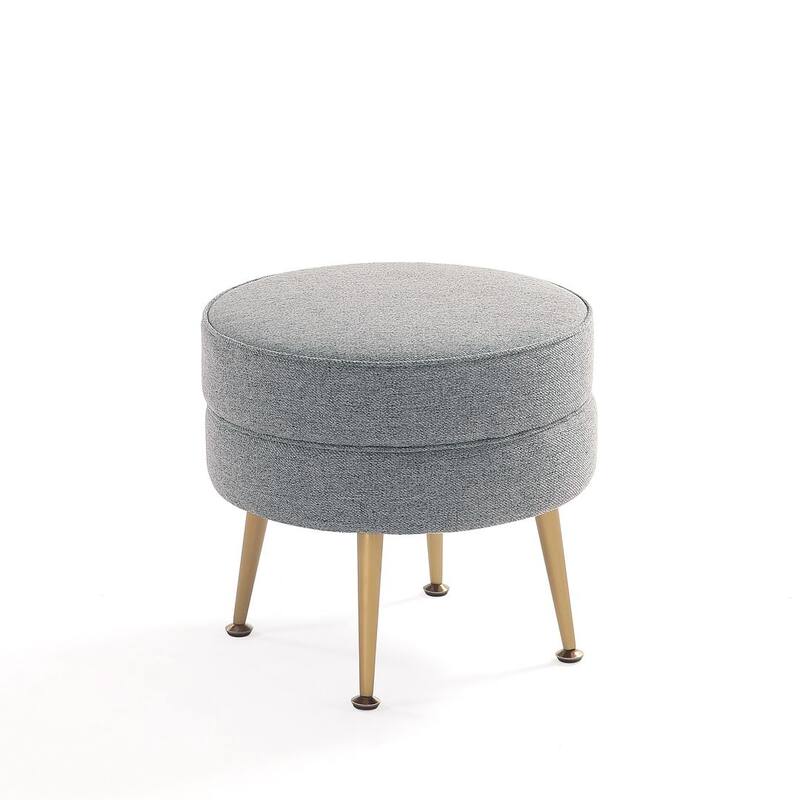 Manhattan Comfort Bailey Mid Century Modern Woven Upholstered Round Ottoman