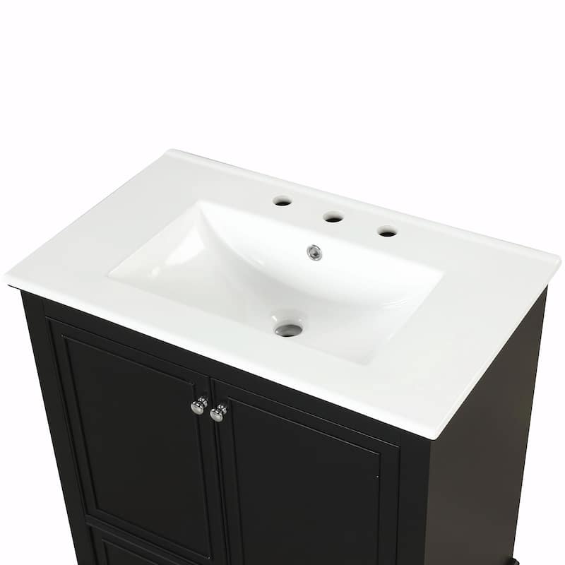 30" Bathroom Vanity with Sink Combo, Multi-functional Cabinet with Doors and Drawer