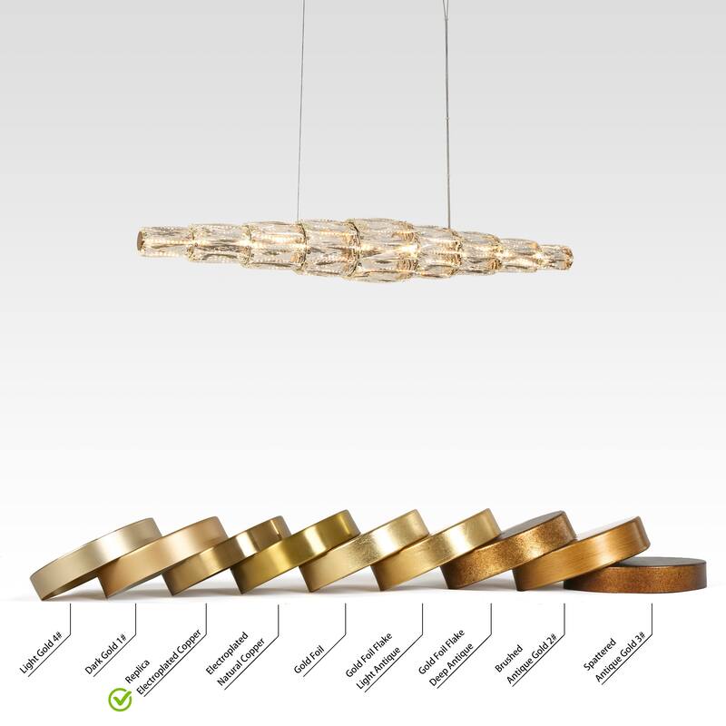 Modern Glam LED Crystal Linear Chandelier 42" W Island Lights for Kitchen Island - W 42.5" x H 66" Max
