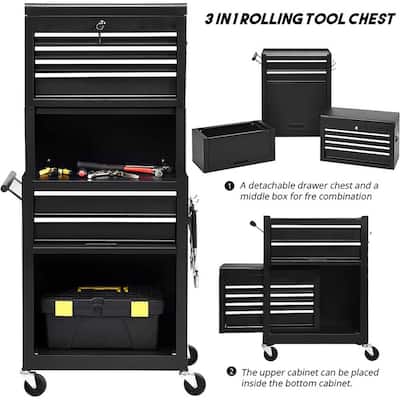 High Capacity Rolling Tool Chest Storage Cabinet with Wheels & Drawers