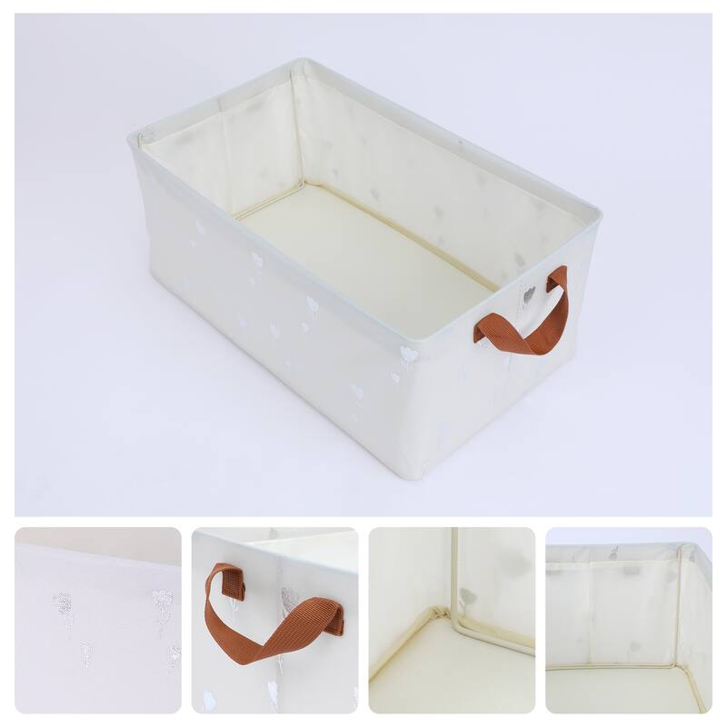 Storage Cube, Fabric Storage Bin with Handles for Shelves Closet, 1 Pack Storage Basket for Organizing Clothes Books - 19*11*8in - Beige