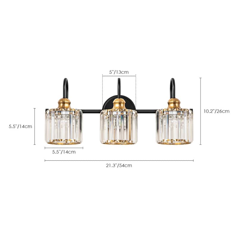 3/ 4 - Light Modern Glam Luxuriou Dimmable Crystal Bathroom Vanity Light Linear Wall Light