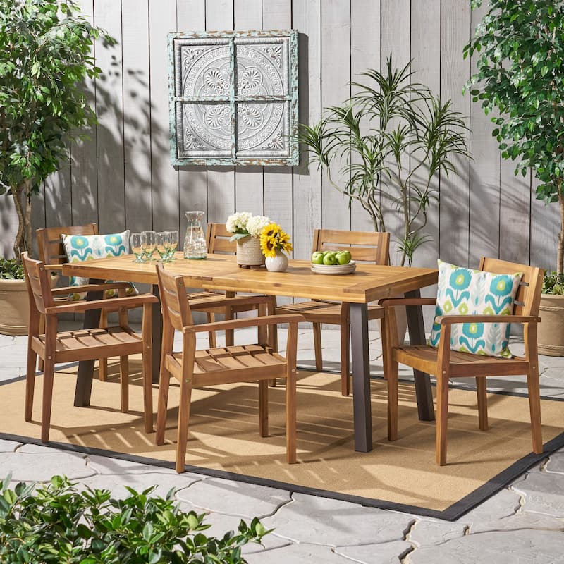 Avon Acacia Outdoor 7-piece Patio Dining Set by Christopher Knight Home