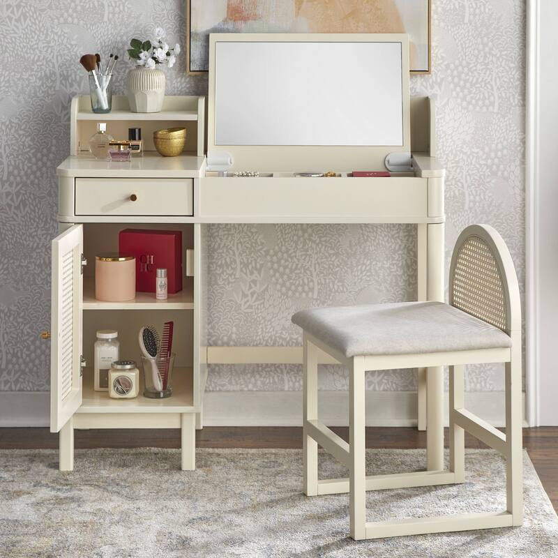 Lifestorey Bayview Rattan Vanity Set