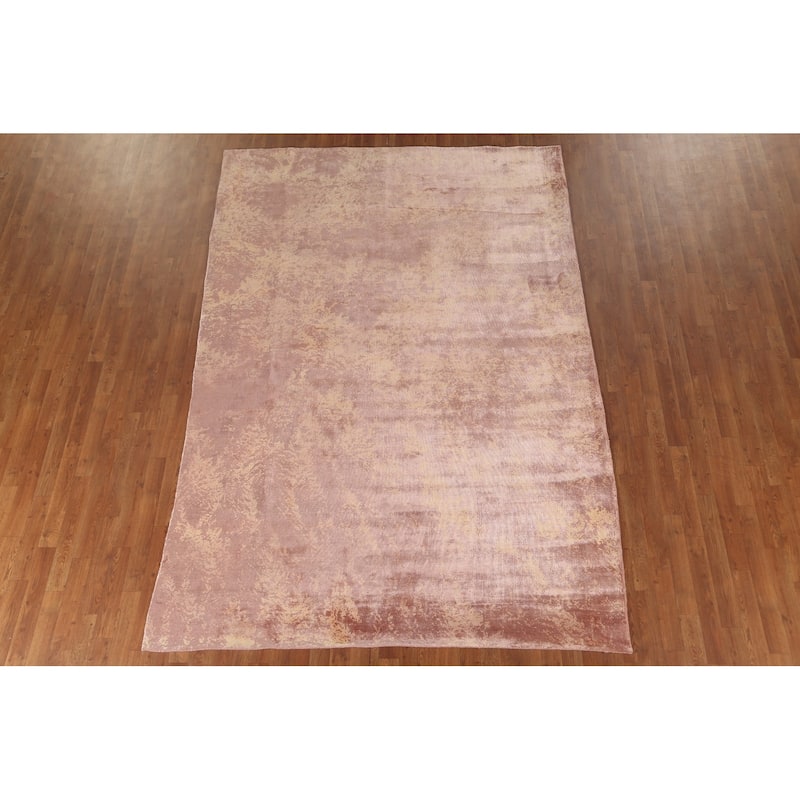 Modern Abstract Indian Area Rug Handmade Wool Carpet - 6'8"x 9'10"