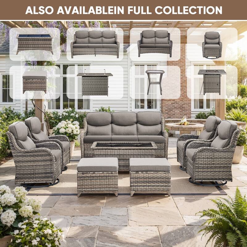 Pocassy Outdoor 2 Person Sofa Patio Loveseat with Comfy Cushions