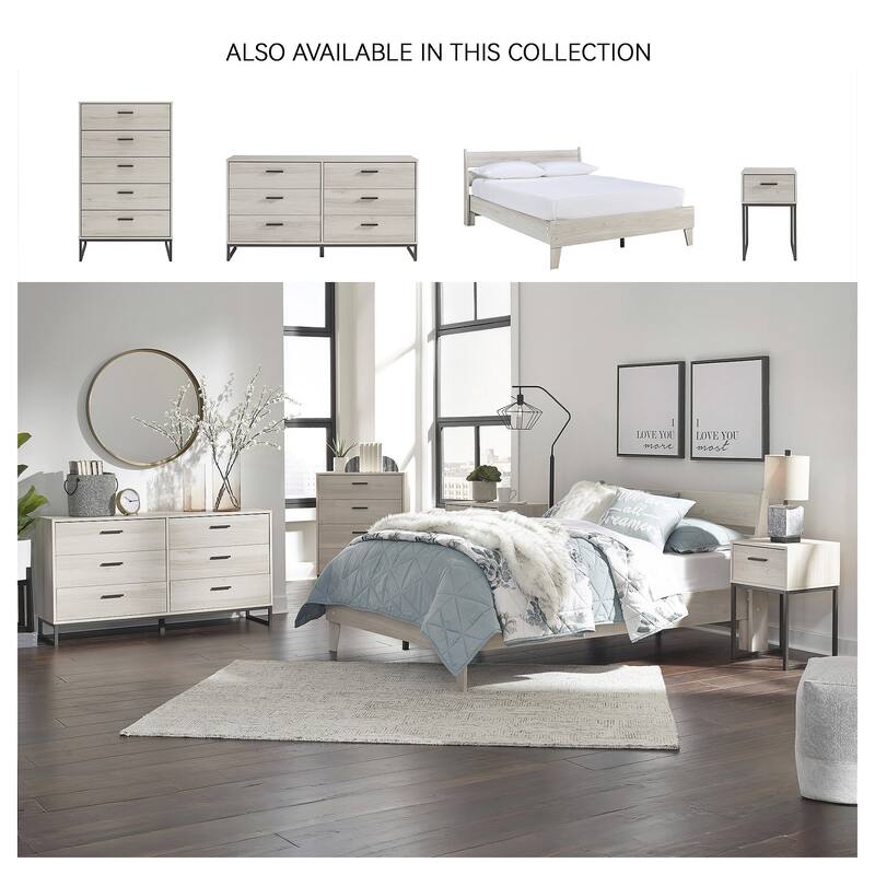 Signature Design by Ashley Socalle Light Natural/Black 5 Drawer Chest