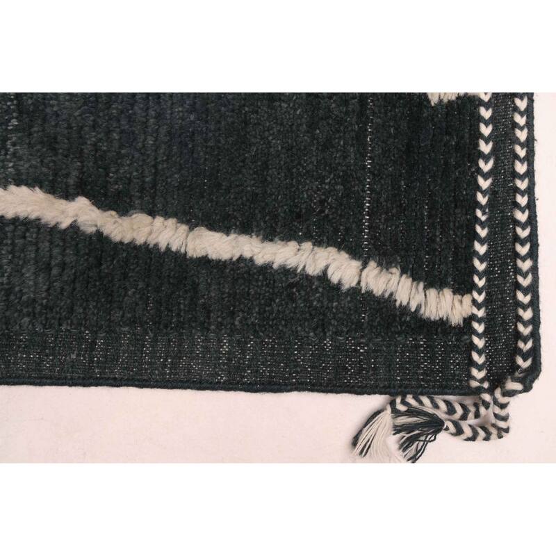 ECARPETGALLERY Hand-knotted Pak Finest Marrakesh Dark Green Wool Rug - 9'5 x 11'8