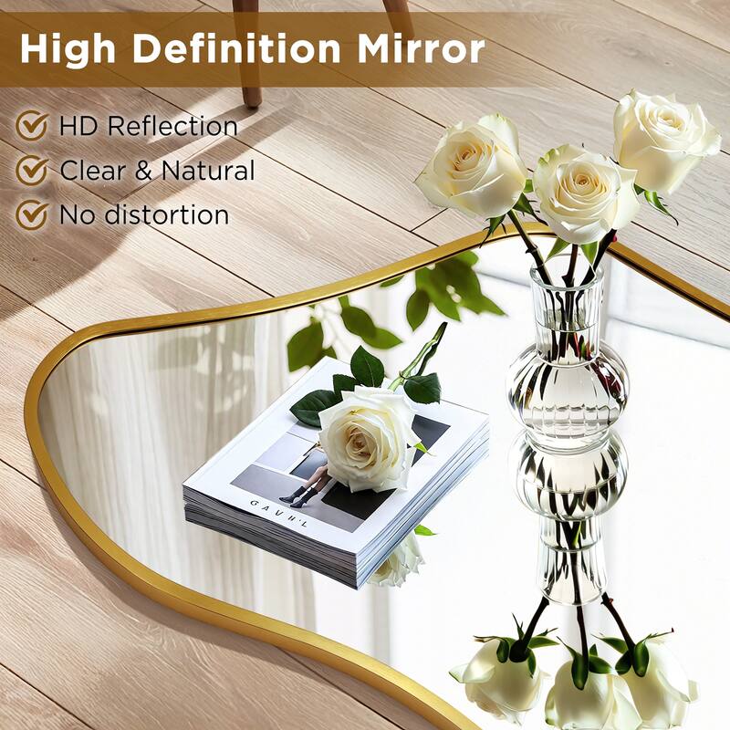Irregular Asymmetric Aluminum Alloy Framed Wall Mirror