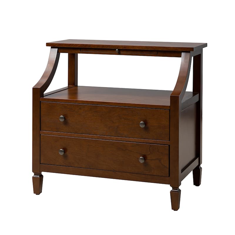 Jennifer 2 - Drawer Nightstand with Built-In Outlets and Pull-out Tray by HULALA HOME