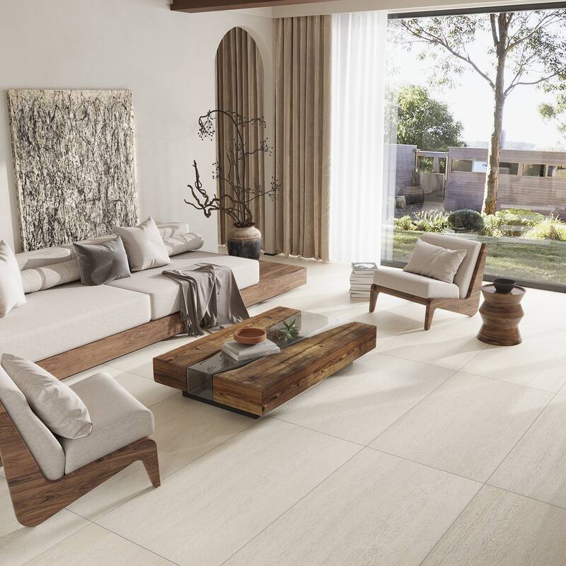 Montara 24x48 in. Matte Porcelain Stone-like Texture Large Wall and Floor Tile (15.5 sq ft/case, 2-Pack) - Beige