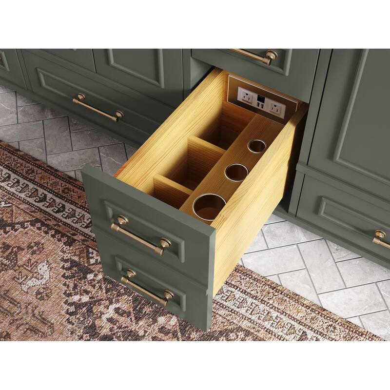 Willow Collections 42 in. W x 22 in. D Aberdeen Single Bowl Sink Bathroom Vanity in Pewter Green with Countertop