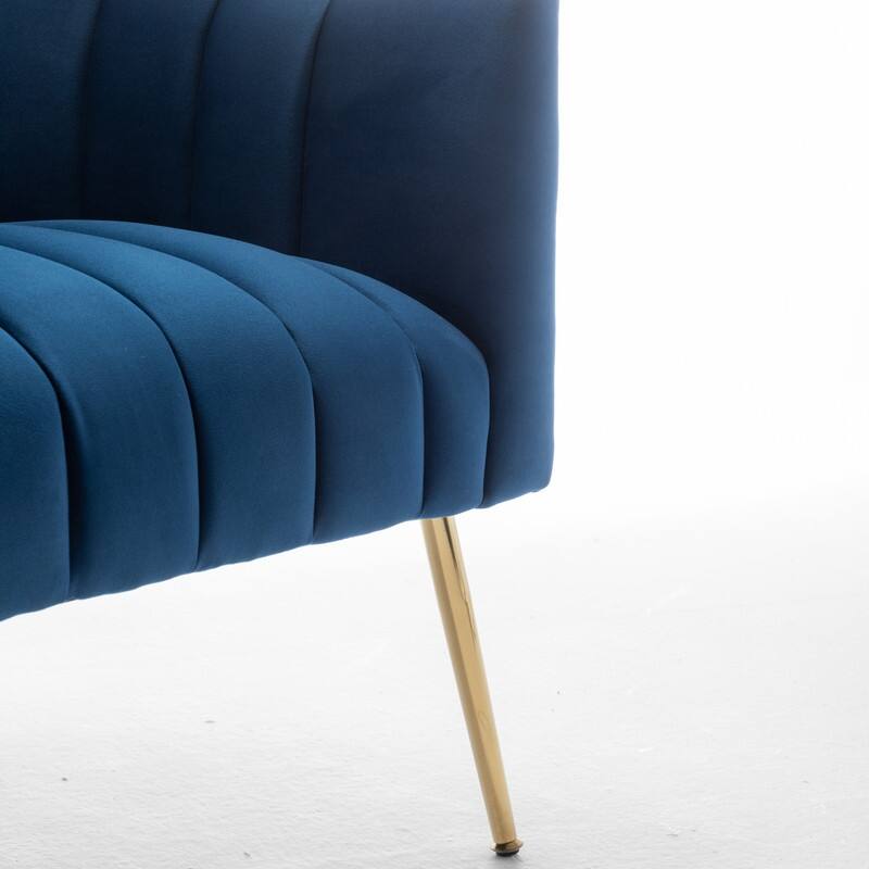 SEYNAR Modern Glam Velvet Accent Vanity Chair with Golden Metal Legs for Living Room