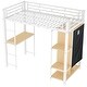 preview thumbnail 22 of 32, Twin Size Metal Loft Bed with Built-in Wardrobe, Desk and Shelves