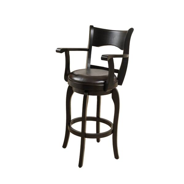 Kolton 25inch Armed Bonded Leather Swivel Counter Stool by Christopher