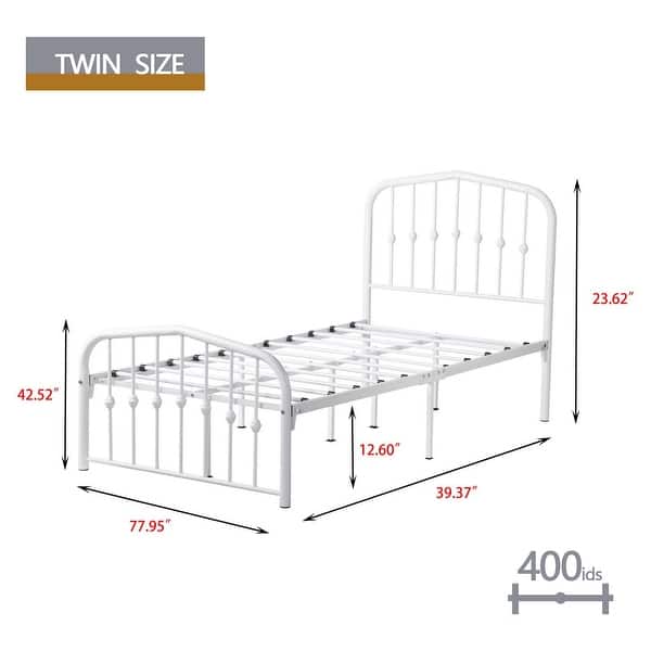 Aufank Platform Metal Bed Frame, Iron Slat, Easy Assembly Bed Bath