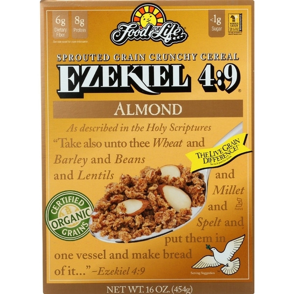 Food For Life Baking Co. Cereal - Organic - Ezekiel 4-9 - Sprouted Whole Grain - Almond - 16 oz - case of 6