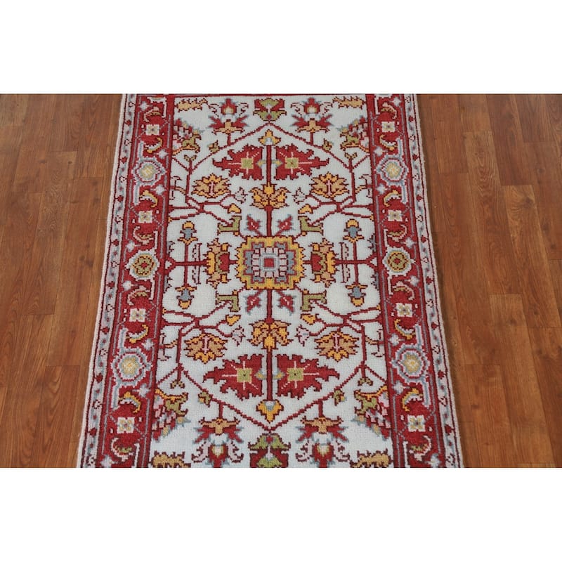 Light Blue Heriz Serapi Indian Rug Handmade Wool Carpet - 2'11"x 5'0"