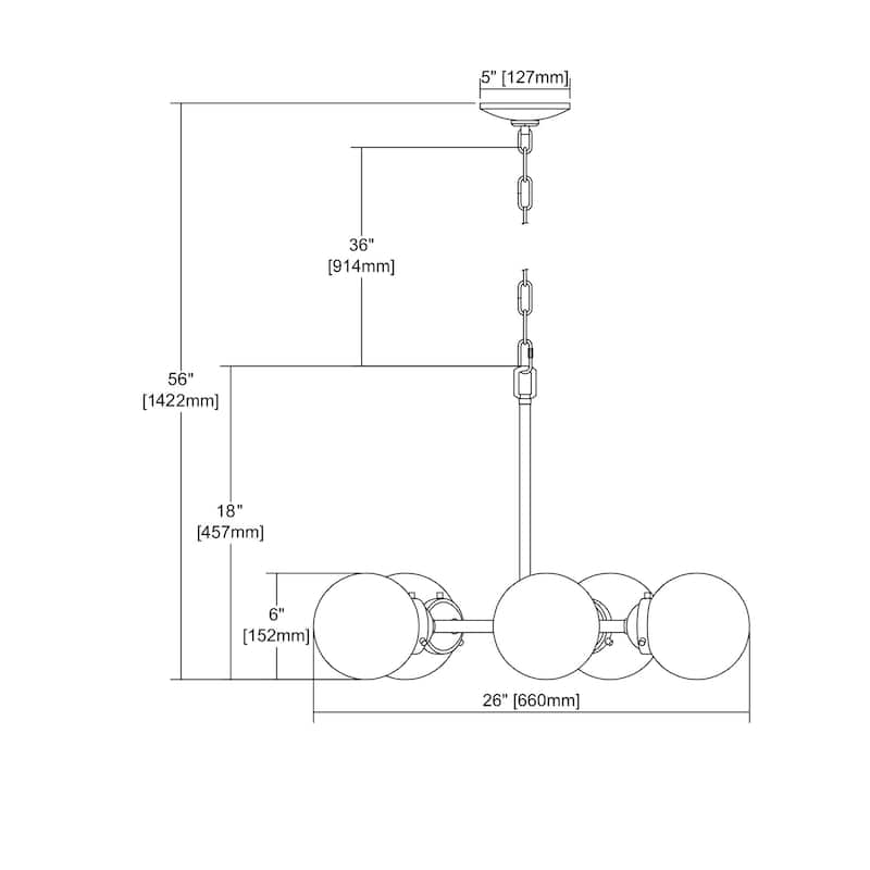 Elk Home Beckett Oiled Bronze With Clear Glass 5 Light Chandelier
