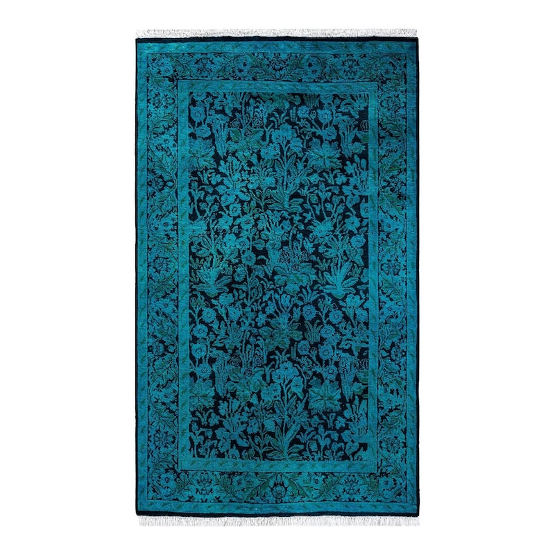 Contemporary Overdyed Wool Hand Knotted Area Rug - 3' 2" x 5' 0"