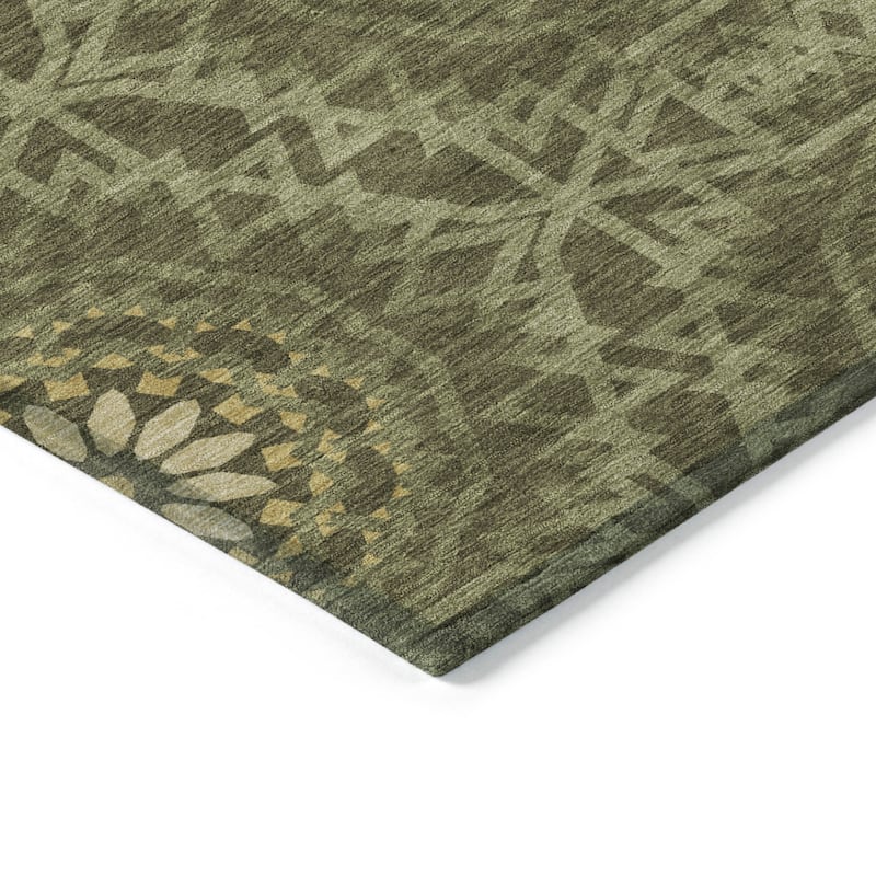 HomeRoots Floral Medallion Transitional Rectangle Outdoor Rug