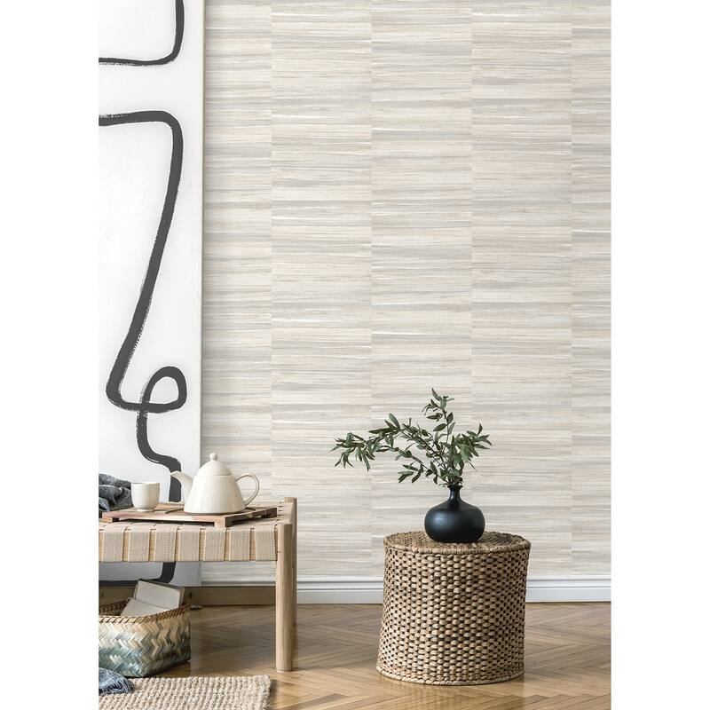 Advantage Rowan White Faux Grasscloth Wallpaper