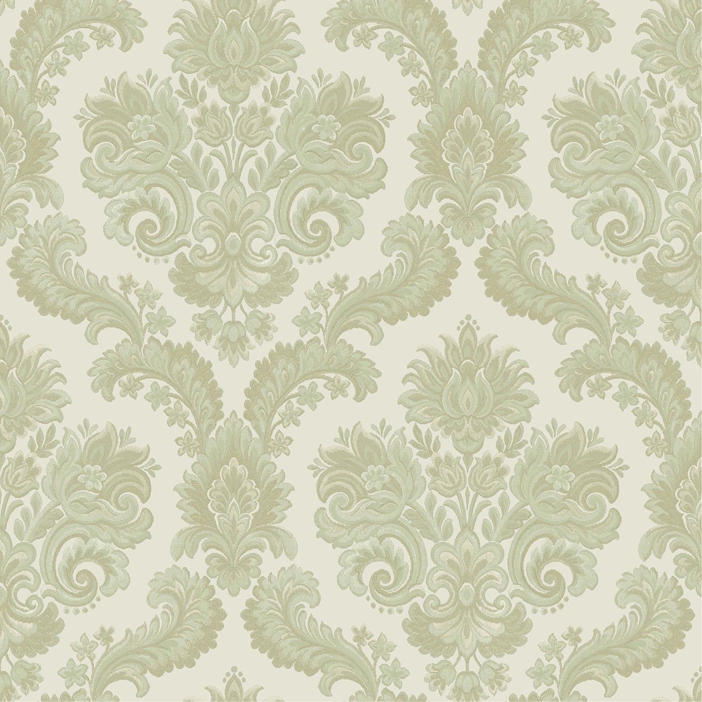 Galerie Wallcoverings Italian Style Traditional Floral Damask Vinyl on Non-woven Wallpaper Roll