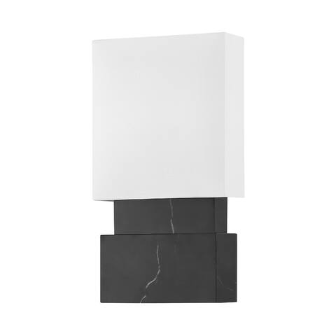 Hudson Valley Haight 2-Light Wall Sconce with White Belgian Linen